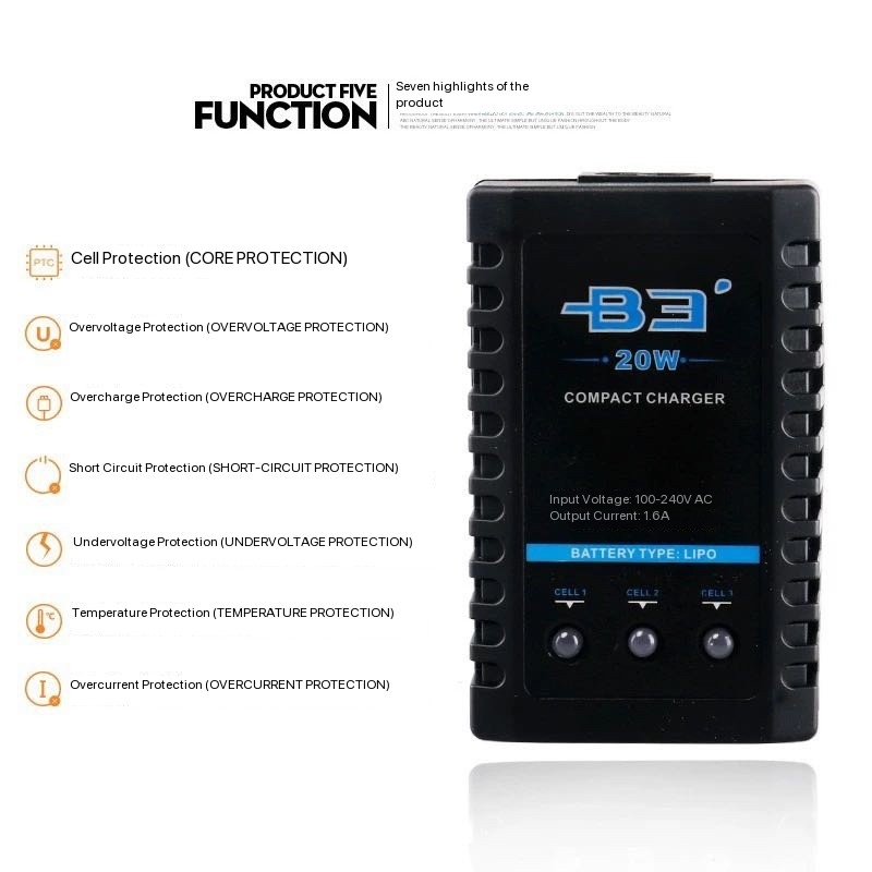 B3 20W simple balanced charger - Drone Battery 3S ulasan dan harga