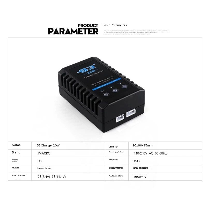 B3 20W simple balanced charger - Drone Battery 3S ulasan dan harga