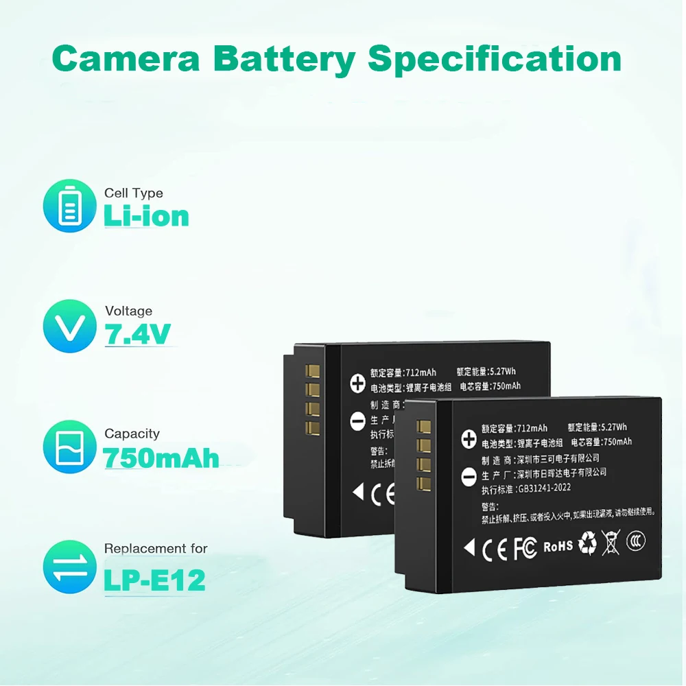 New LP-E12 Camera Battery for  - Canon Camera Eos M50 Mark Ii ulasan dan harga