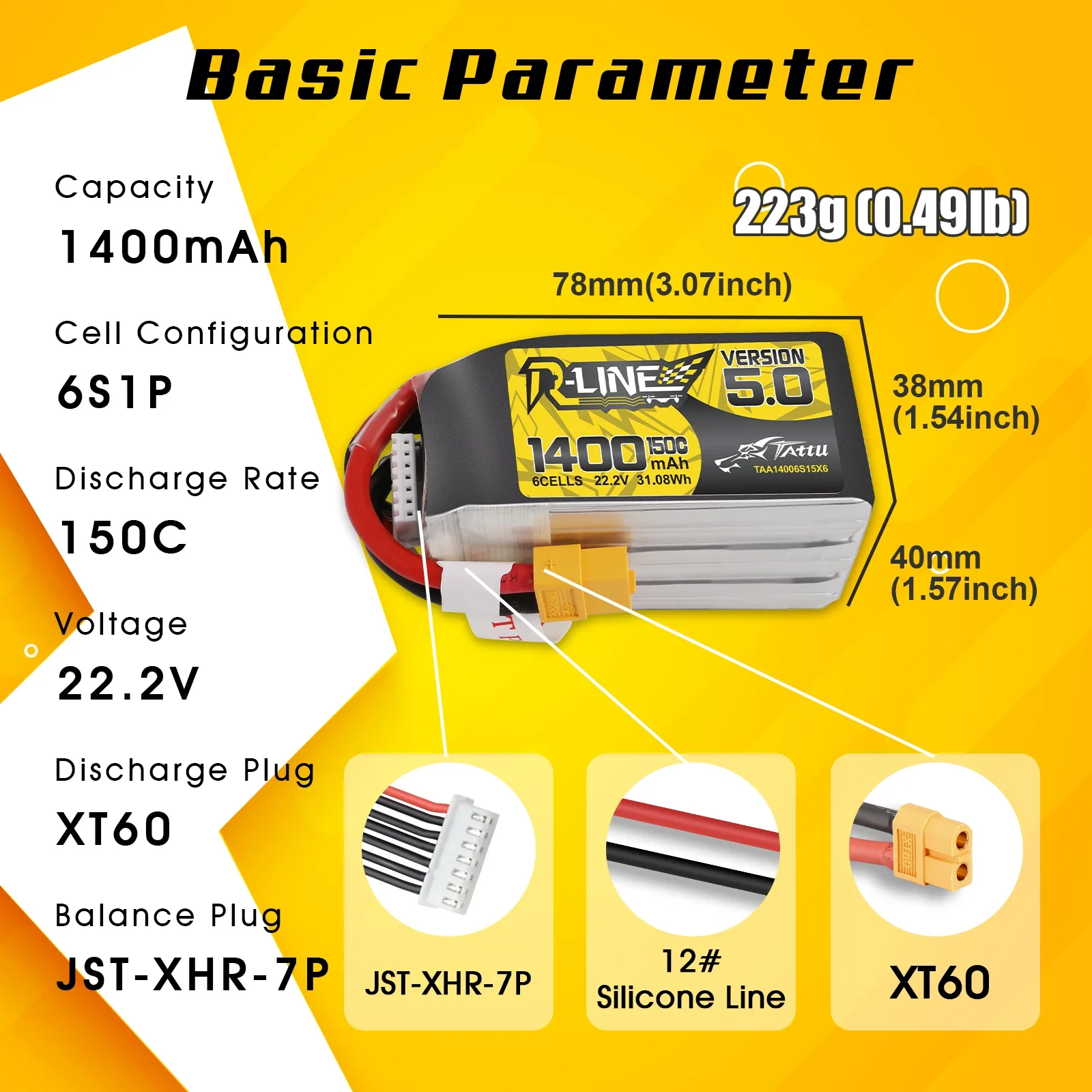 Tattu R-Line 1200mAh 1400mAh 6 - Drone Battery 6S ulasan dan harga