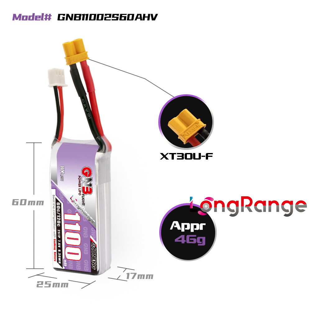 GNB 1100mAh 2S 3S 4S 6S 60C/12 - Drone Battery Lipo ulasan dan harga